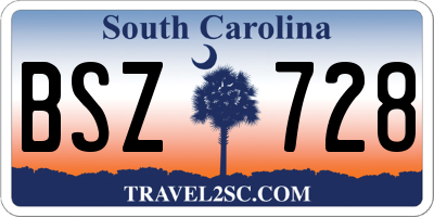 SC license plate BSZ728