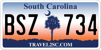 SC license plate BSZ734