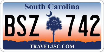 SC license plate BSZ742