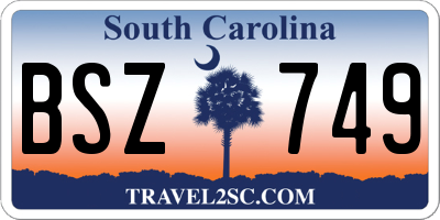 SC license plate BSZ749
