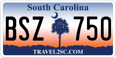 SC license plate BSZ750