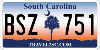 SC license plate BSZ751