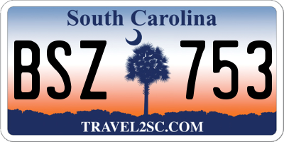 SC license plate BSZ753