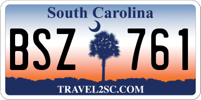 SC license plate BSZ761