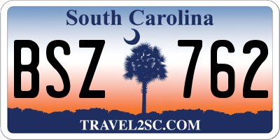 SC license plate BSZ762