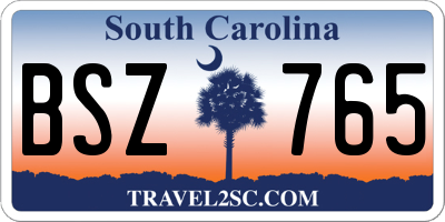 SC license plate BSZ765