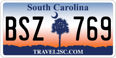 SC license plate BSZ769