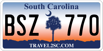 SC license plate BSZ770