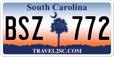 SC license plate BSZ772