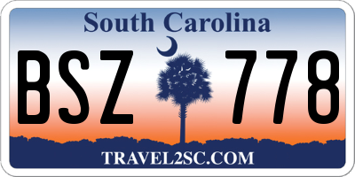 SC license plate BSZ778