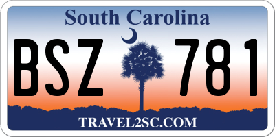 SC license plate BSZ781