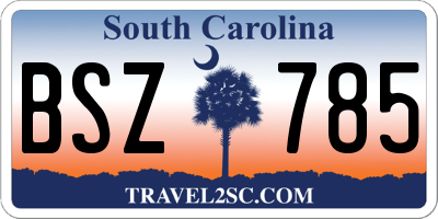 SC license plate BSZ785