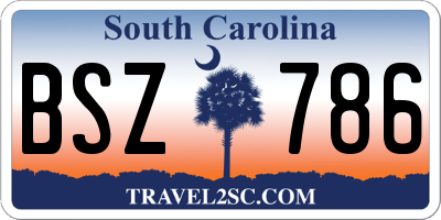 SC license plate BSZ786