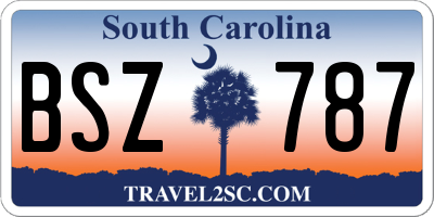 SC license plate BSZ787