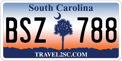 SC license plate BSZ788