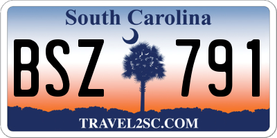 SC license plate BSZ791
