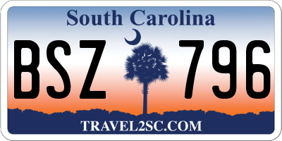 SC license plate BSZ796