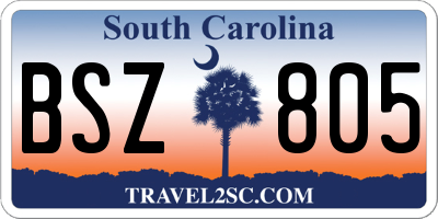 SC license plate BSZ805