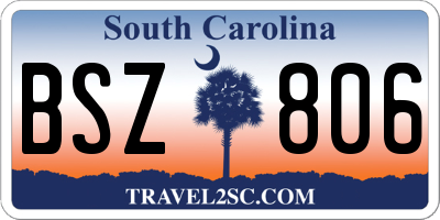 SC license plate BSZ806