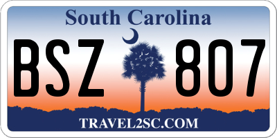 SC license plate BSZ807