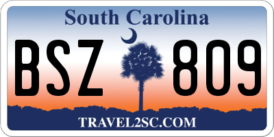 SC license plate BSZ809