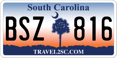 SC license plate BSZ816