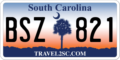 SC license plate BSZ821