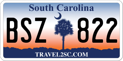 SC license plate BSZ822