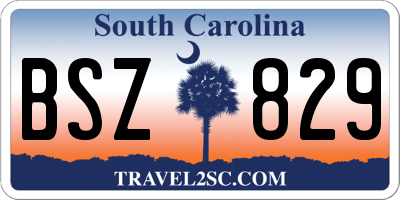 SC license plate BSZ829