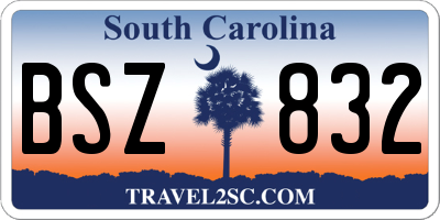 SC license plate BSZ832