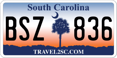 SC license plate BSZ836