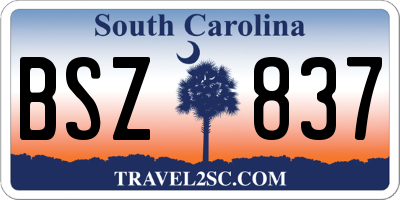 SC license plate BSZ837