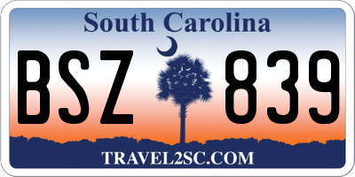 SC license plate BSZ839