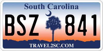 SC license plate BSZ841