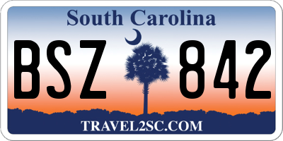 SC license plate BSZ842