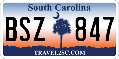 SC license plate BSZ847
