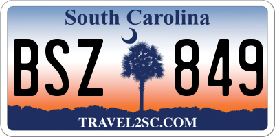 SC license plate BSZ849