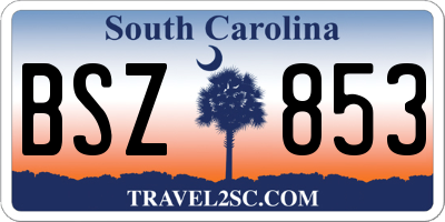 SC license plate BSZ853