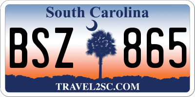 SC license plate BSZ865