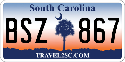 SC license plate BSZ867