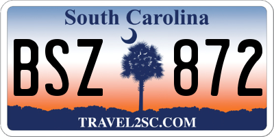 SC license plate BSZ872