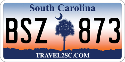 SC license plate BSZ873