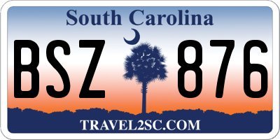 SC license plate BSZ876