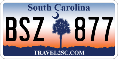 SC license plate BSZ877