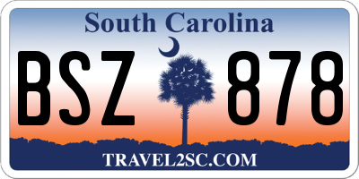 SC license plate BSZ878