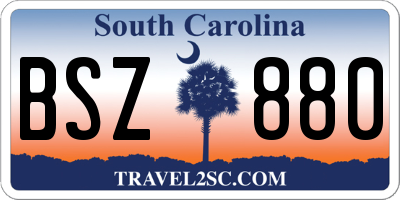 SC license plate BSZ880