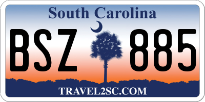 SC license plate BSZ885