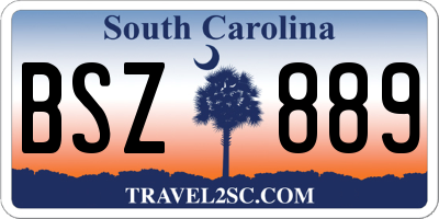 SC license plate BSZ889