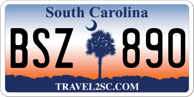 SC license plate BSZ890
