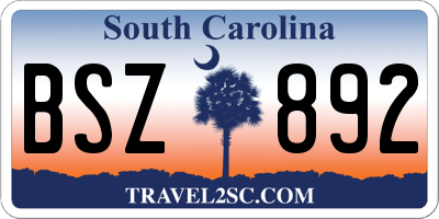 SC license plate BSZ892